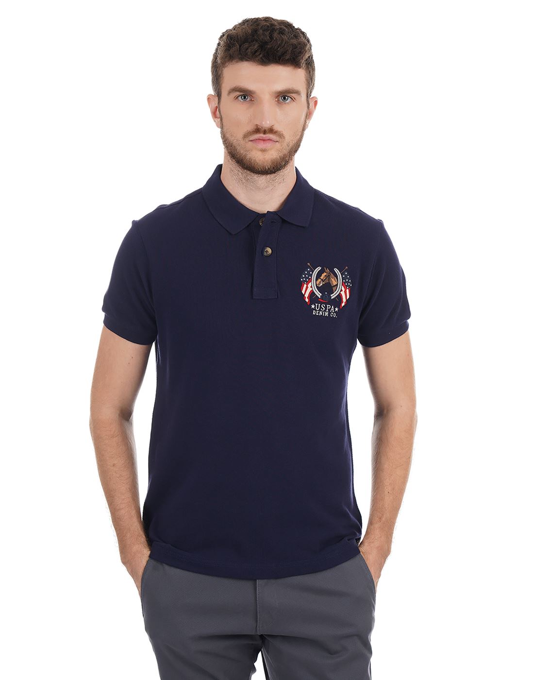 U.S. Polo Assn. Men Solid Casual Wear T-Shirt